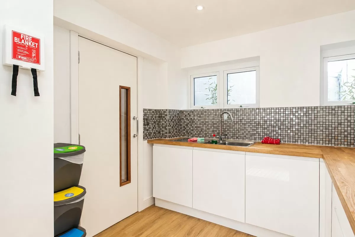 Third view of the communal kitchen